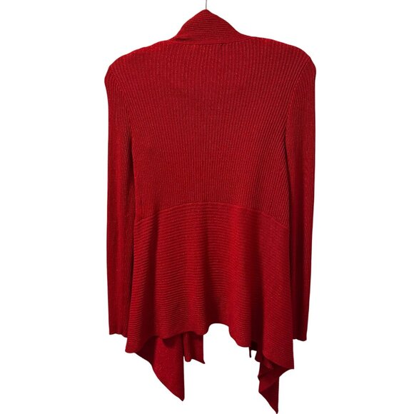 Belldini Red Asymmetrical Cardigan Sweater With Tank Size PM/PL Sweater Set - Picture 7 of 12